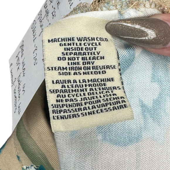 Caribbean Joe Petite Let Go Button Up Hawaiian Shirt Wood Buttons Vintage SZ PXL - Picture 8 of 8